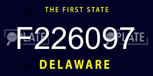F226097 Delaware License Plate