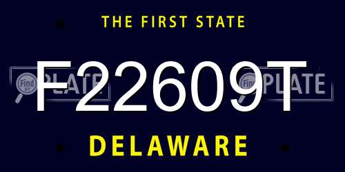 F22609T Delaware License Plate