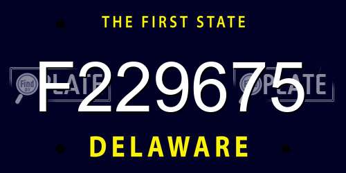 F229675 Delaware License Plate