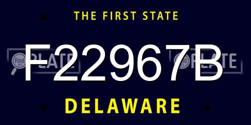 F22967B Delaware License Plate