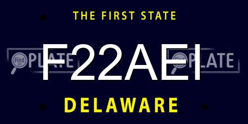 F22AEI Delaware License Plate