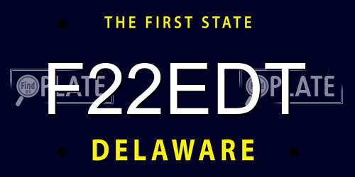F22EDT Delaware License Plate