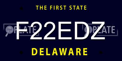F22EDZ Delaware License Plate