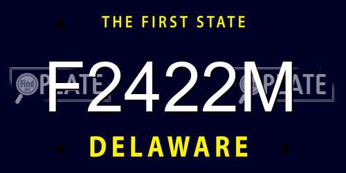 F2422M Delaware License Plate