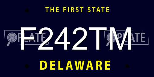 F242TM Delaware License Plate