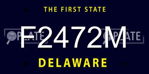 F2472M Delaware License Plate