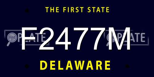 F2477M Delaware License Plate