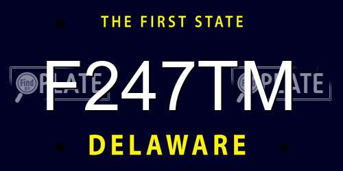 F247TM Delaware License Plate