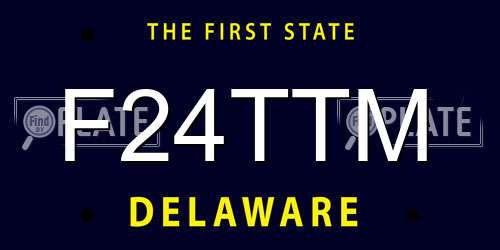 F24TTM Delaware License Plate