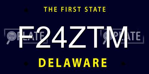 F24ZTM Delaware License Plate