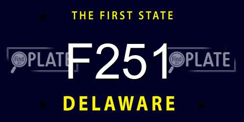 F251 Delaware License Plate