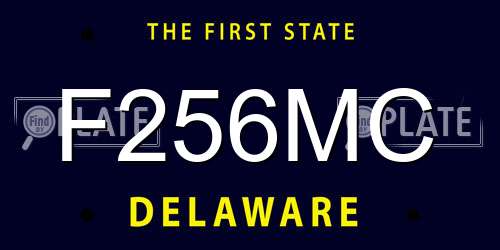 F256MC Delaware License Plate