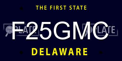 F25GMC Delaware License Plate