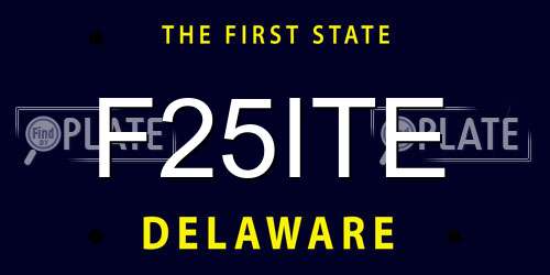 F25ITE Delaware License Plate