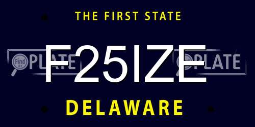 F25IZE Delaware License Plate