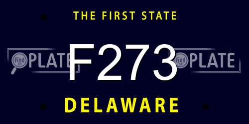 F273 Delaware License Plate