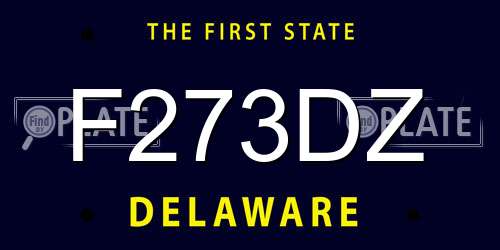 F273DZ Delaware License Plate