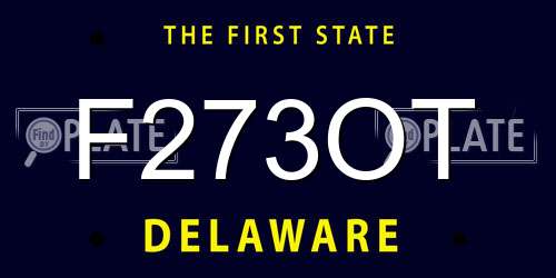 F273OT Delaware License Plate