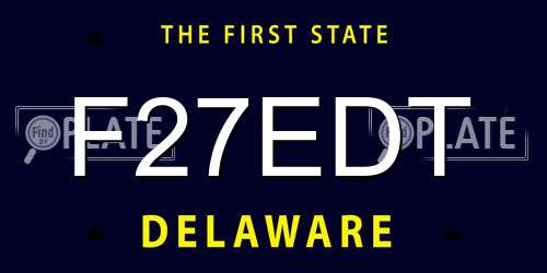 F27EDT Delaware License Plate