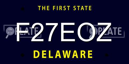 F27EOZ Delaware License Plate