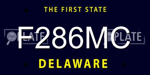 F286MC Delaware License Plate