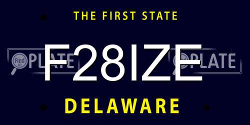 F28IZE Delaware License Plate