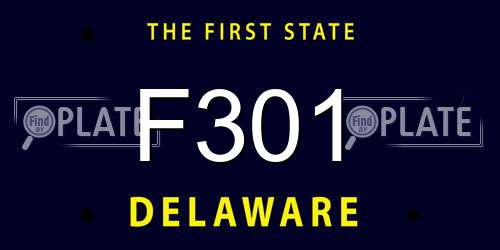F301 Delaware License Plate