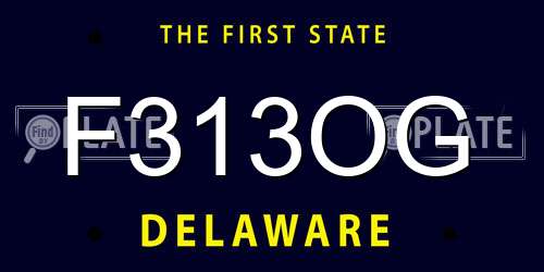 F313OG Delaware License Plate