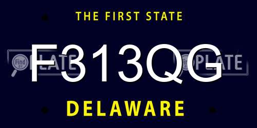 F313QG Delaware License Plate