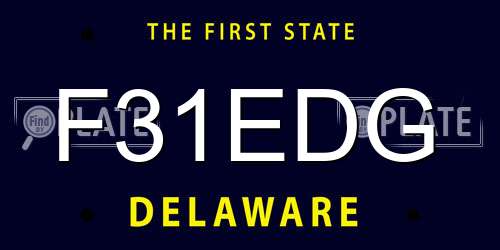 F31EDG Delaware License Plate