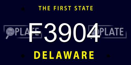 F3904 Delaware License Plate
