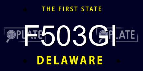 F503GI Delaware License Plate