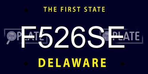 F526SE Delaware License Plate