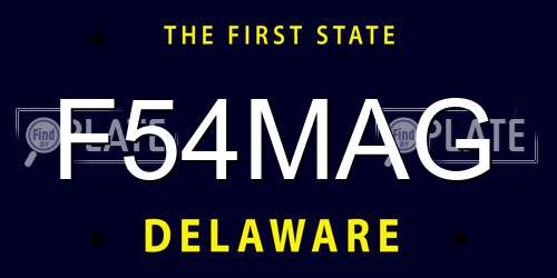F54MAG Delaware License Plate