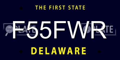 F55FWR Delaware License Plate