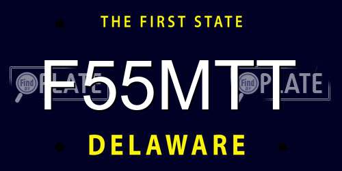 F55MTT Delaware License Plate