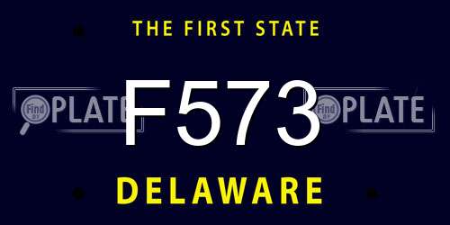 F573 Delaware License Plate