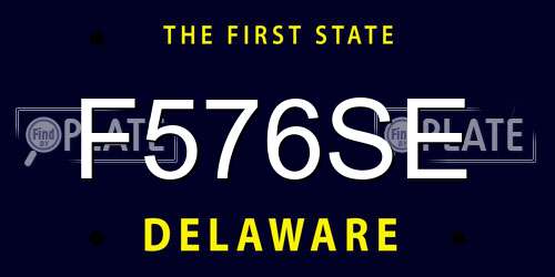 F576SE Delaware License Plate