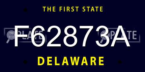 F62873A Delaware License Plate
