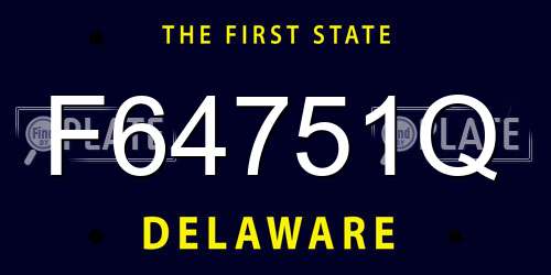 F64751Q Delaware License Plate