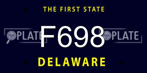F698 Delaware License Plate