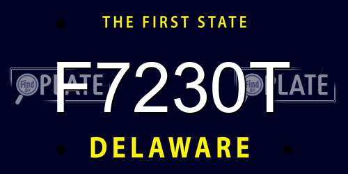 F7230T Delaware License Plate