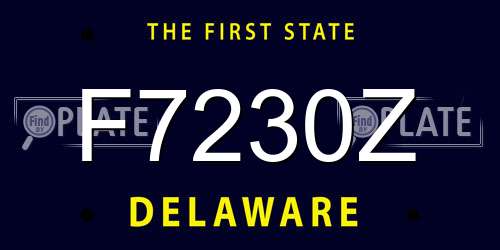 F7230Z Delaware License Plate