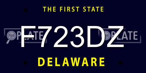 F723DZ Delaware License Plate