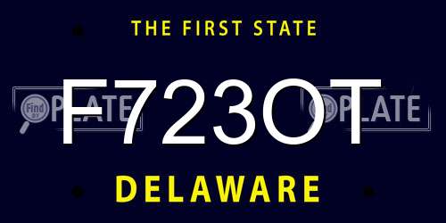 F723OT Delaware License Plate