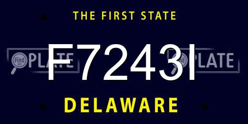 F7243I Delaware License Plate