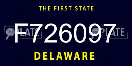 F726097 Delaware License Plate