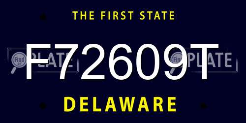F72609T Delaware License Plate