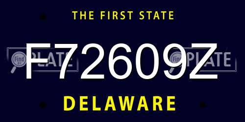 F72609Z Delaware License Plate