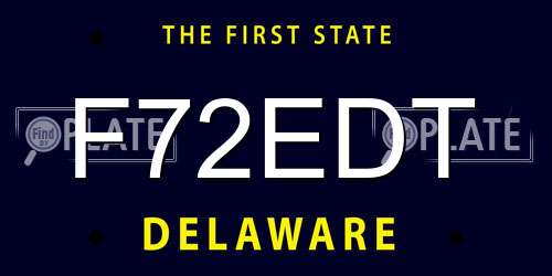 F72EDT Delaware License Plate